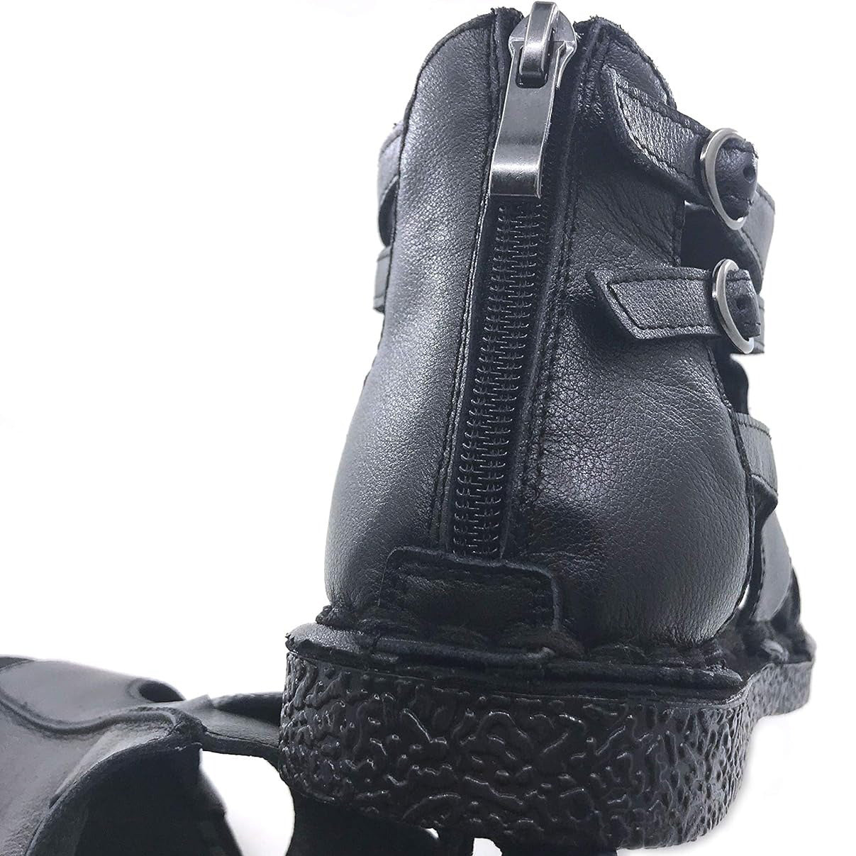 Womens Leather Sandals - Low Wedge Soft and Comfort Outdoor Sandals, Gladiator Flat Sandal for Women