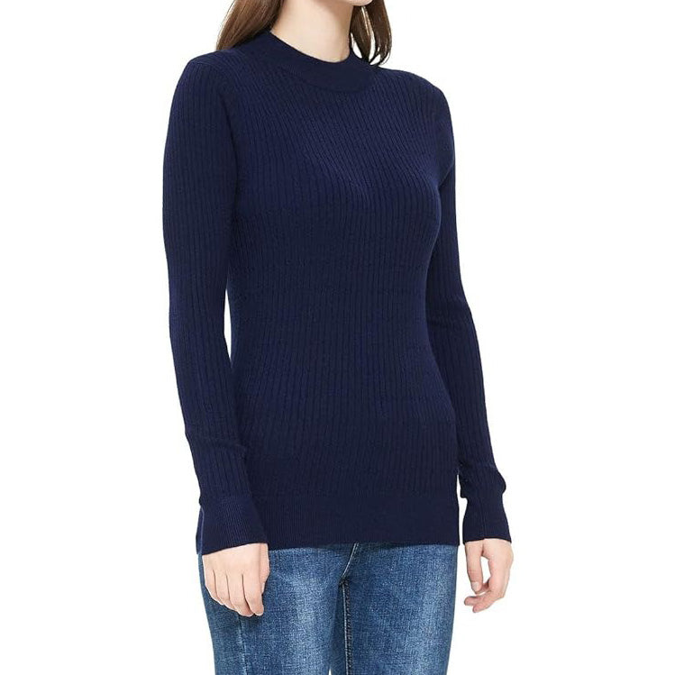 ZLUXURQ Women's Mockneck Long Sleeve Pullover Sweater Homewear Tops Slim Fit