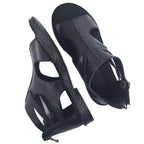 Womens Leather Sandals - Low Wedge Soft and Comfort Outdoor Sandals, Gladiator Flat Sandal for Women