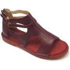 Womens Leather Sandals - Low Wedge Soft and Comfort Outdoor Sandals, Gladiator Flat Sandal for Women