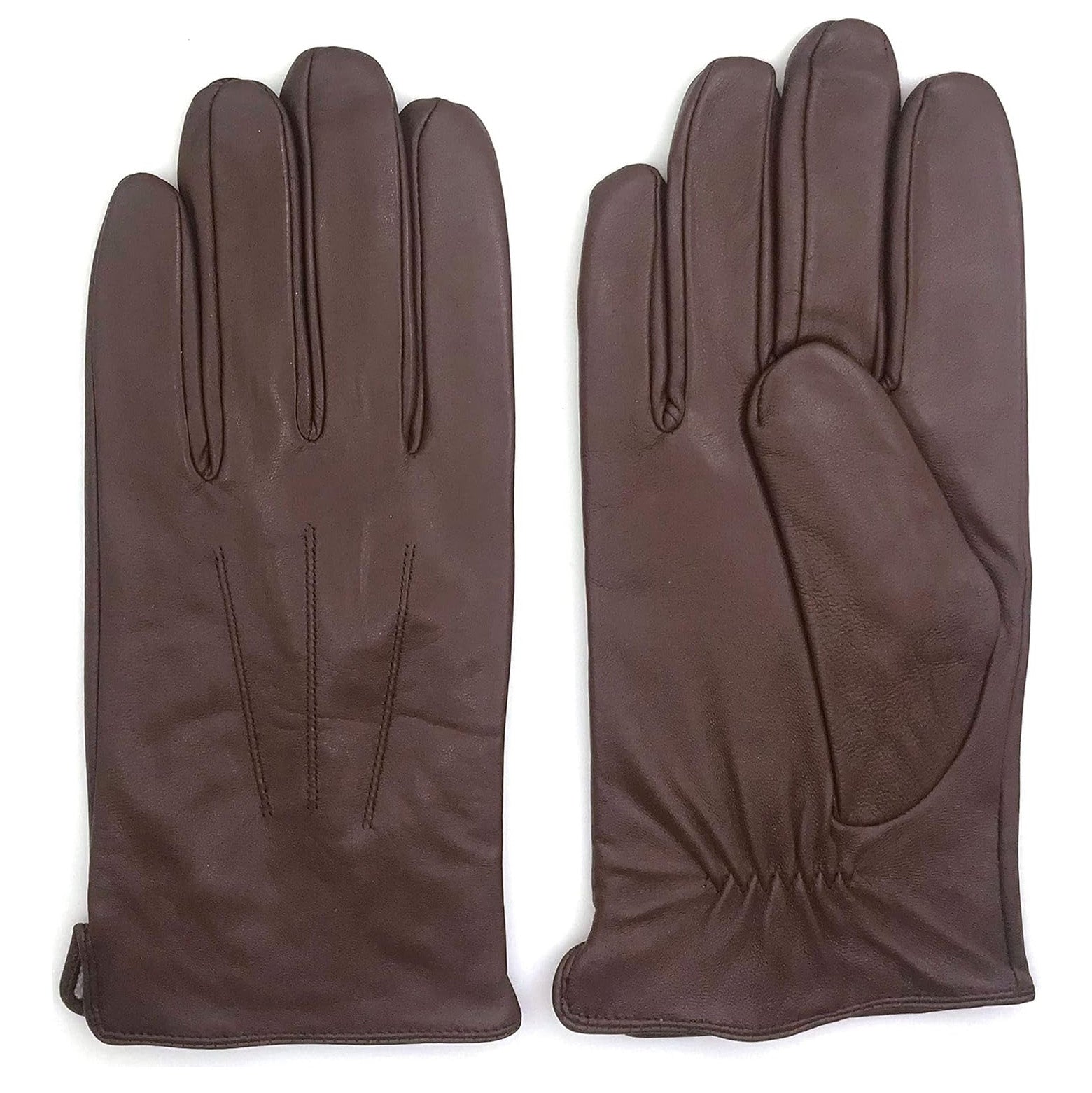 ZLUXURQ Luxury Mens Leather Gloves Cashmere Lined-Soft Comfortable Lambskin Touchsreen
