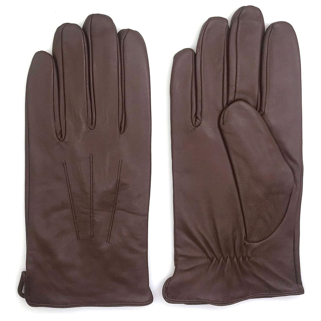 ZLUXURQ Luxury Mens Leather Gloves Cashmere Lined-Soft Comfortable Lambskin Touchsreen