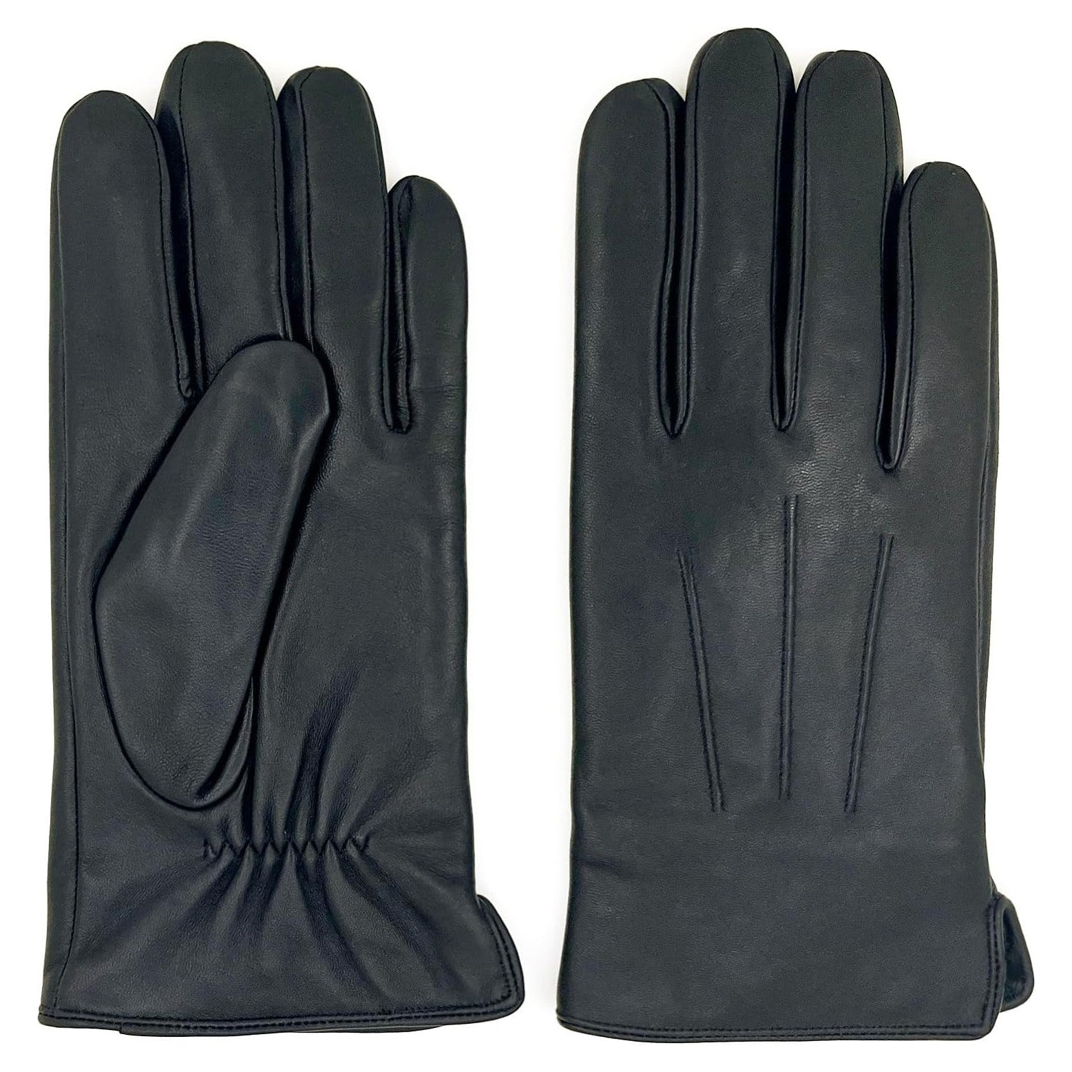 ZLUXURQ Luxury Mens Leather Gloves Cashmere Lined-Soft Comfortable Lambskin Touchsreen