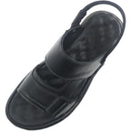 ZLUXURQ Mens soft leather hiking outdoor sandals-Luxury Casual Beach Sandals