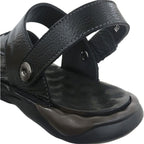 ZLUXURQ Mens soft leather hiking outdoor sandals-Luxury Casual Beach Sandals