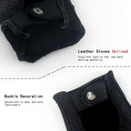 ZLUXURQ Mens Soft and Breathable Fingerless Leather Driving Gloves-Premium Lambskin