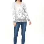 ZLUXURQ Women's Animal or Flower Printing Crewneck Long Sleeve Pullover Loose Sweater Comfy and Warm