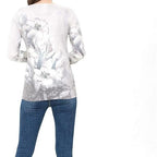 ZLUXURQ Women's Animal or Flower Printing Crewneck Long Sleeve Pullover Loose Sweater Comfy and Warm