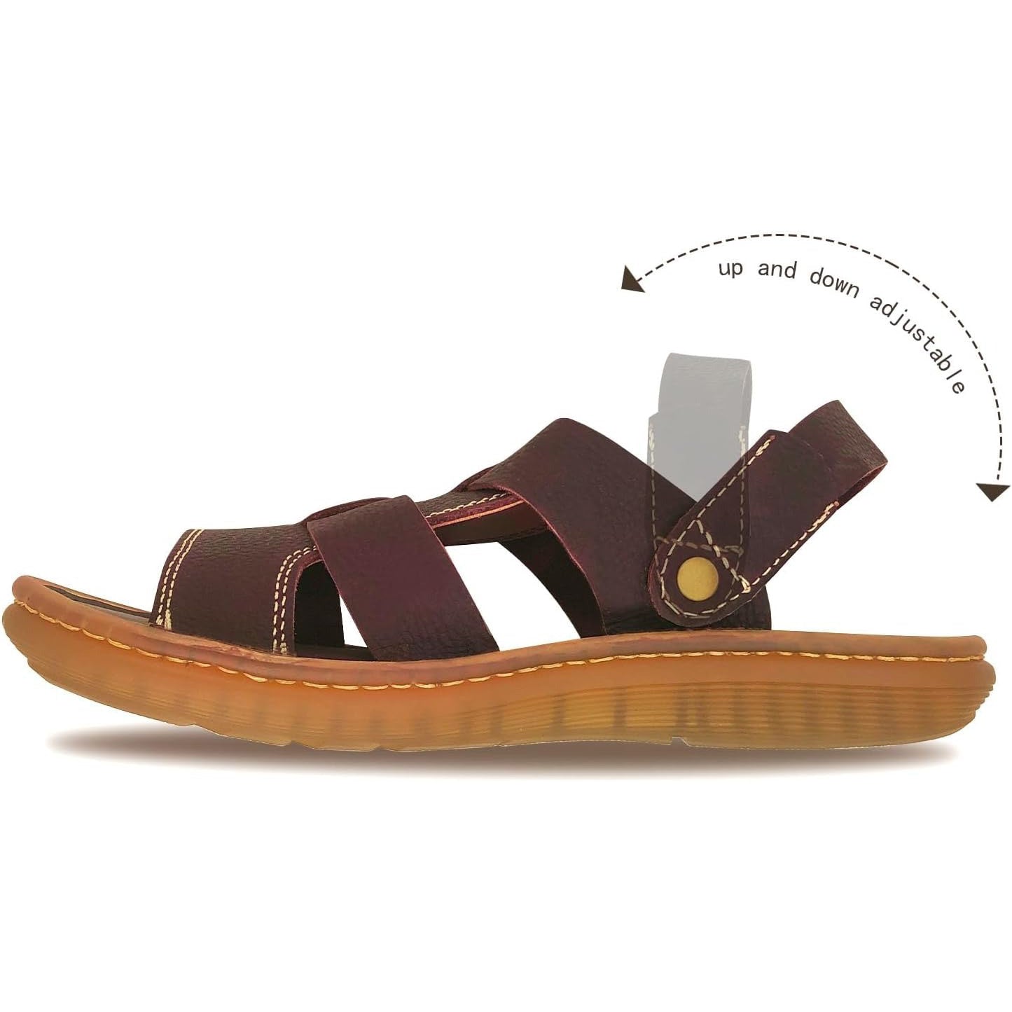 ZLUXURQ Mens soft leather hiking outdoor sandals-Luxury Casual Beach Sandals