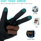 ZLUXURQ Mens Touchscreen Professional Leather Driving Gloves Unlined -Soft and Thin Italian Lambskin