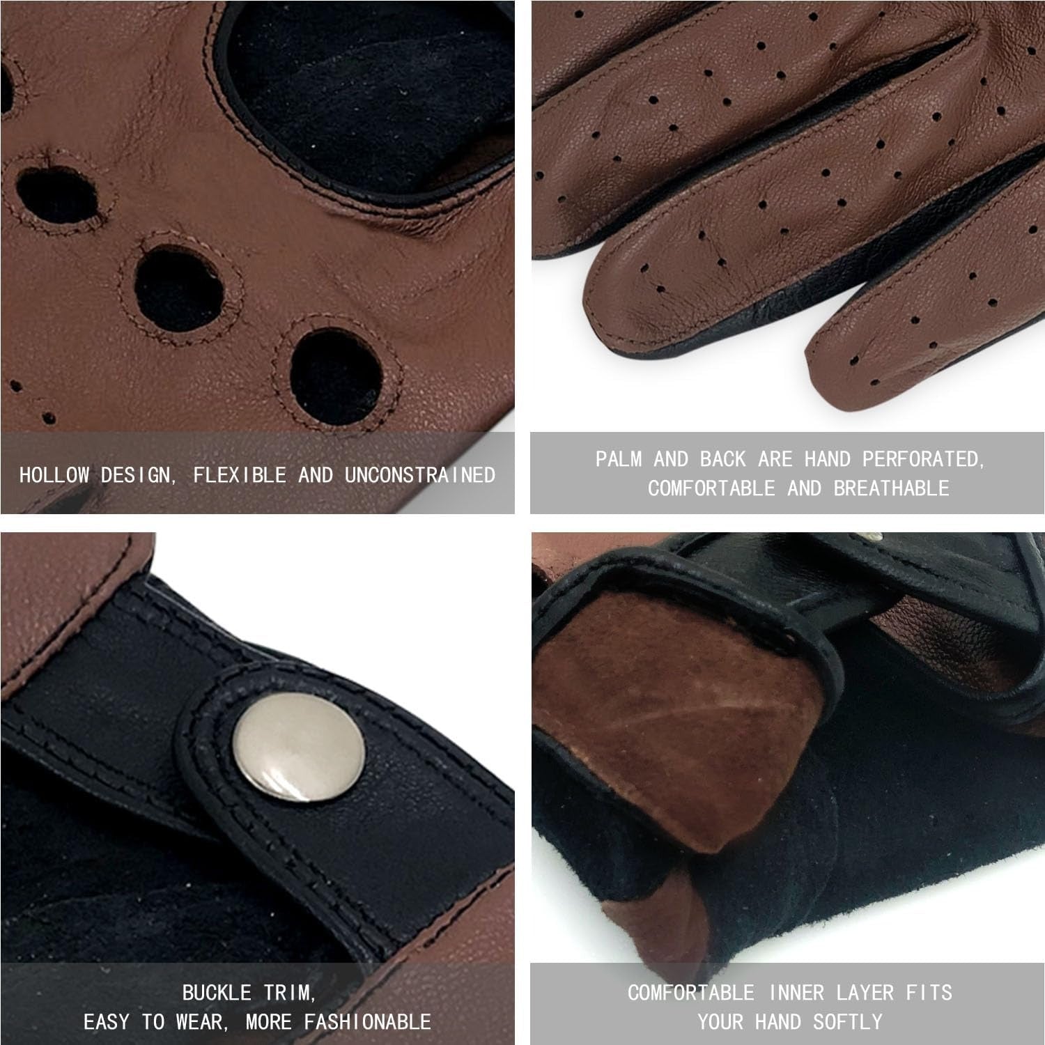 ZLUXURQ Mens Touchscreen Professional Leather Driving Gloves Unlined -Soft and Thin Italian Lambskin