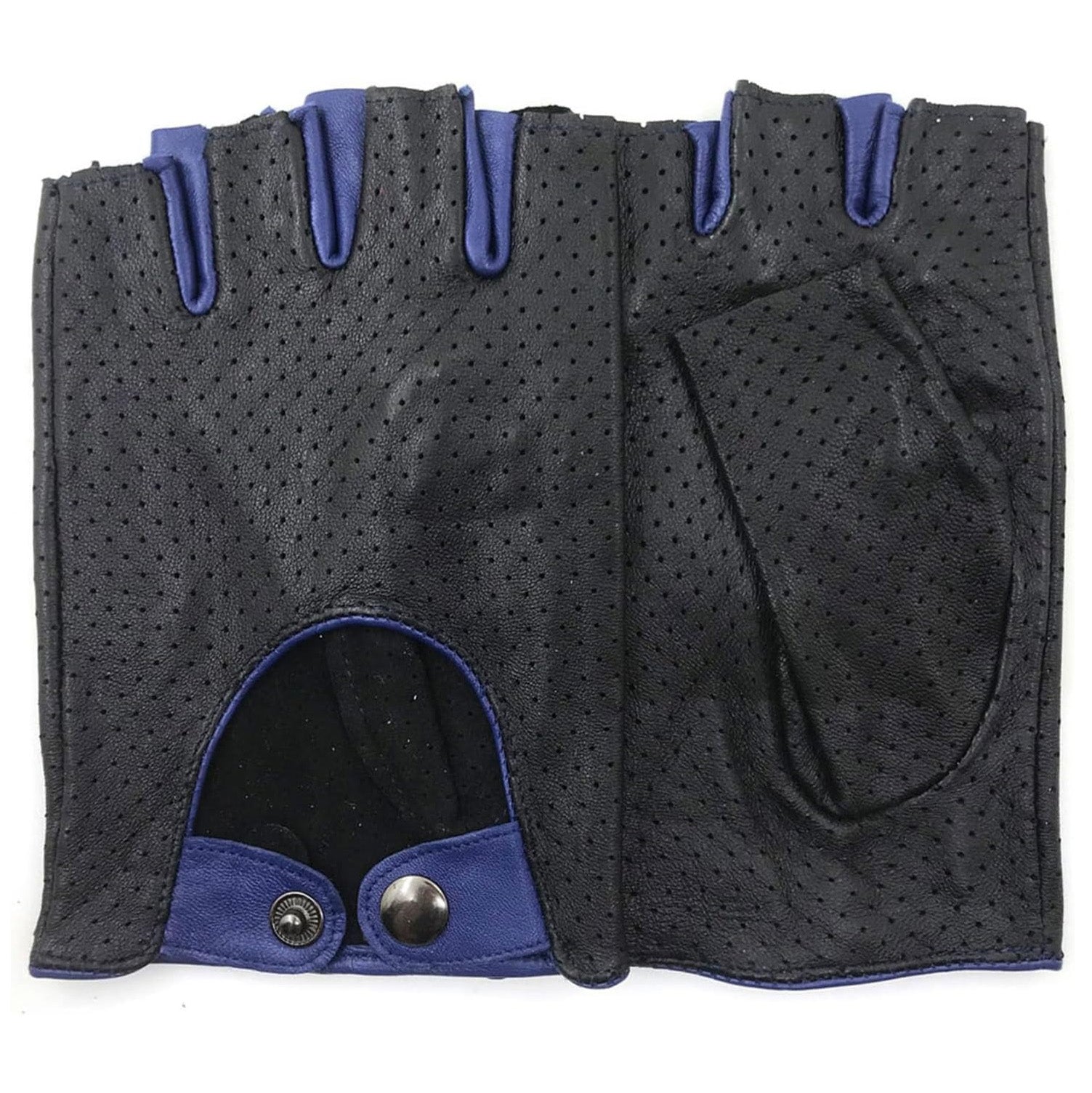 ZLUXURQ Mens Soft and Breathable Fingerless Leather Driving Gloves-Premium Lambskin