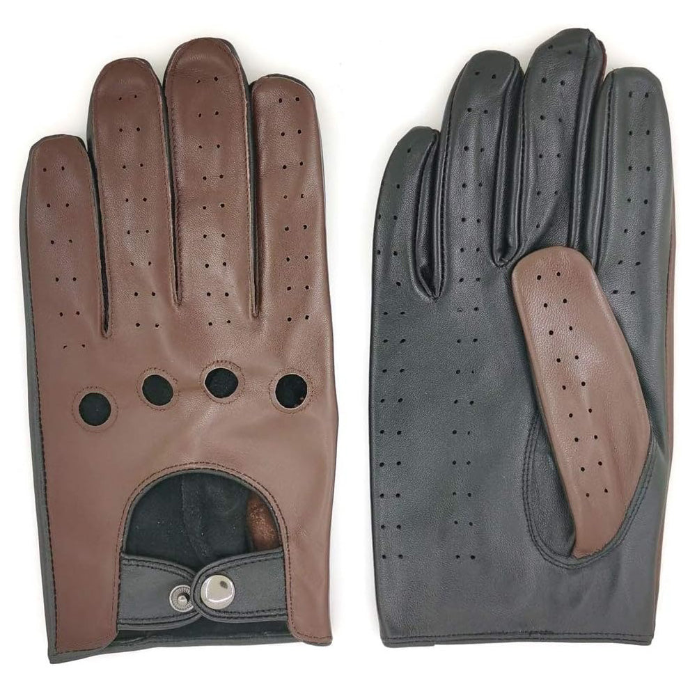 ZLUXURQ Mens Touchscreen Professional Leather Driving Gloves Unlined -Soft and Thin Italian Lambskin